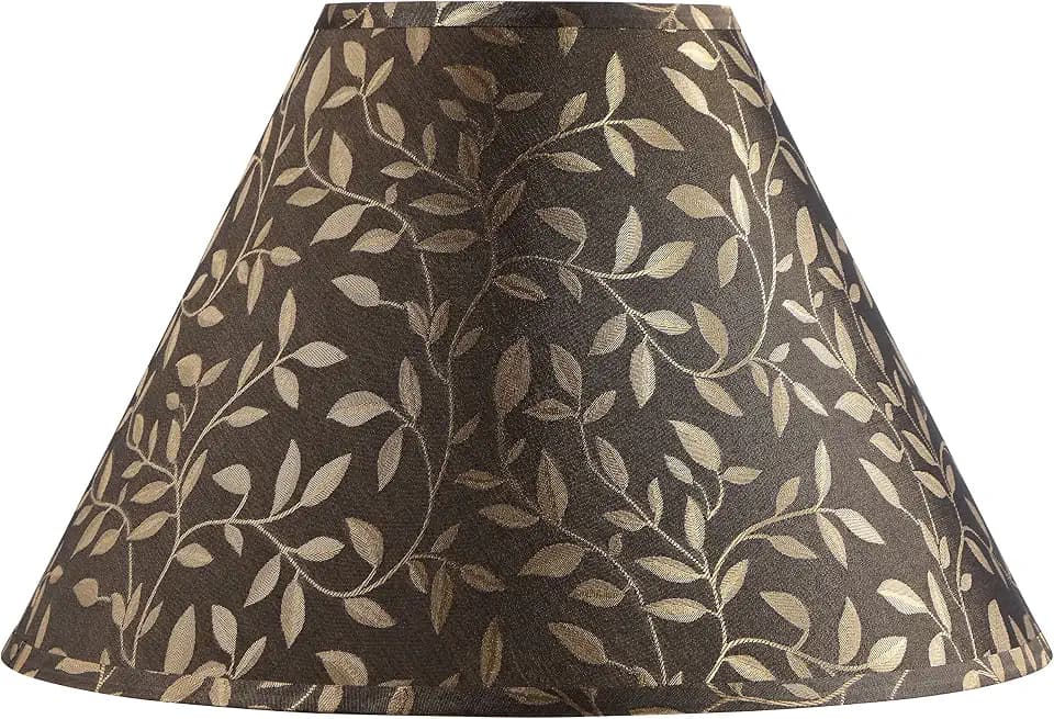Aspen Creative 32083 Transitional Hardback Empire Shaped Spider Construction Lamp Shade in Brown, 18" wide (7" x 18" x 12 1/2")