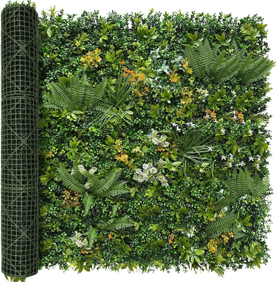 Artificial Greenery Wall Panel Roll: 54"x120", Faux Greenery Fence