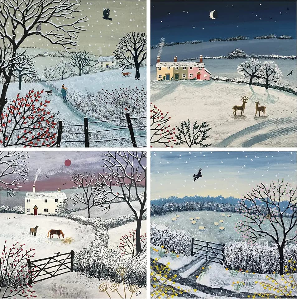 Weihnachtskarten für Wohltätigkeitsorganisationen. 24 Stück. Jede Weihnachtskarten-Multipack hat 8 verschiedene rote Designs. Innentext. Großes Kartenformat 172 x 122 mm