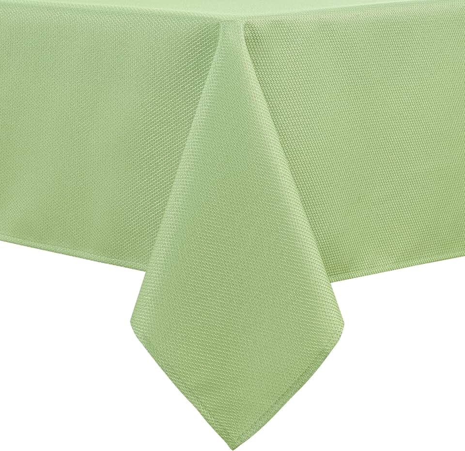 Hiasan Jacquard Textured Rectangle Tablecloth 60x102 Inch, Light Sage Green