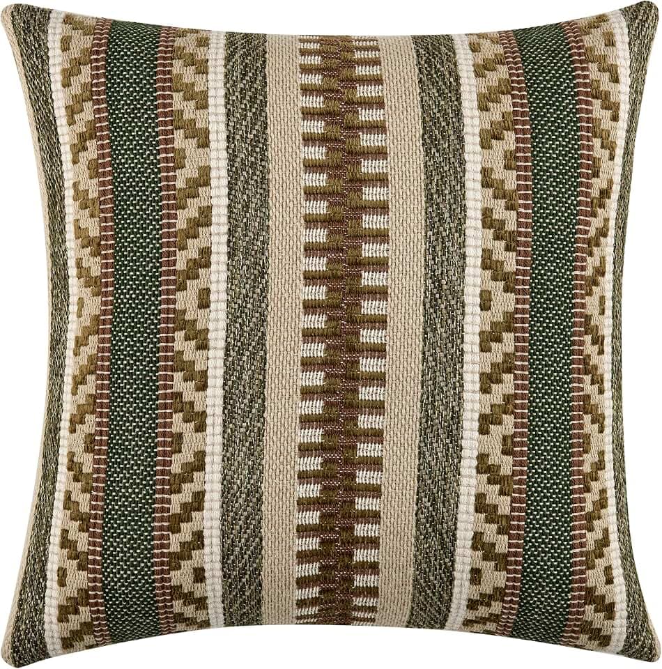 BLVD Eight Landino Decorative Throw Pillow with Insert (Cover + Insert Included) – 20"x 20" Down Feather Blend – USA Woven -Sofa & Bed Pillow for Living Room & Bedroom - CAL117 Compliant, Single Pack