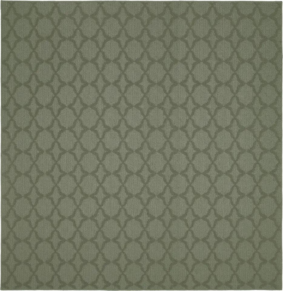 Garland Rug Sparta Non Slip Polypropylene 12 Ft. X 12 Ft. Sage Green Area Rug- Ideal for Living Rooms & Hallways, Stylish & Durable for High-Traffic Areas