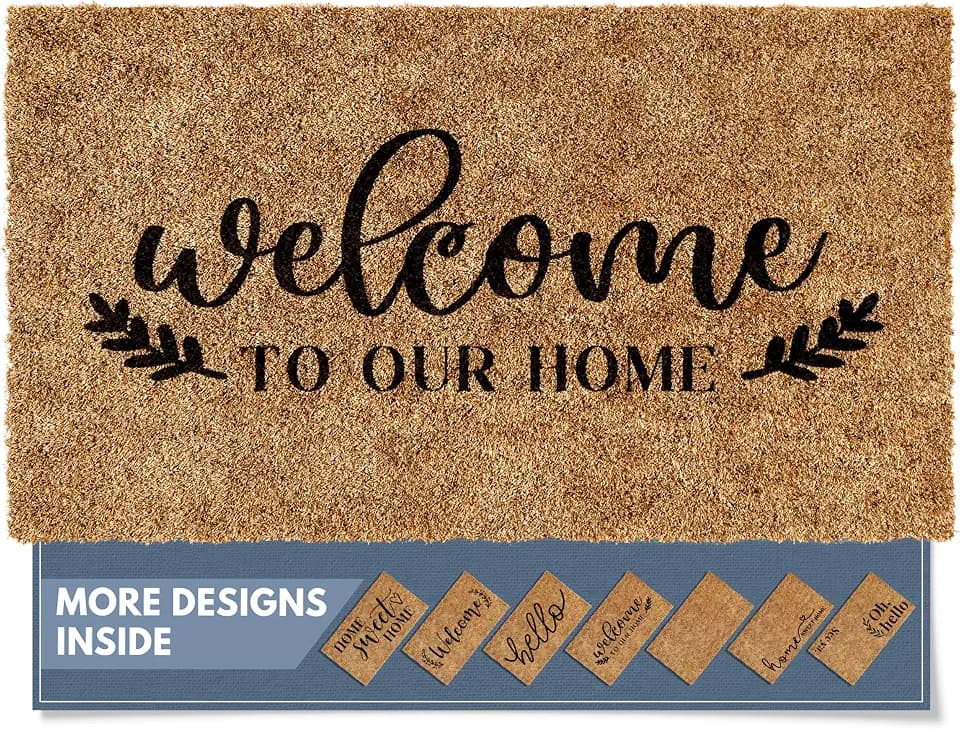 Barnyard Designs Front Door Welcome Mat (Welcome to Our Home, 30x17)
