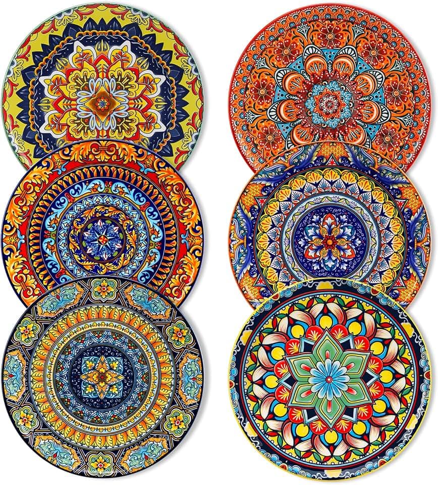 Dessertteller 6er Set, vancasso KRVI Essteller set 6 Personen, Ø 22 cm Teller Set für Spülmaschine und Mikrowelle, Pastateller, Frühstücksteller, Kuchenteller