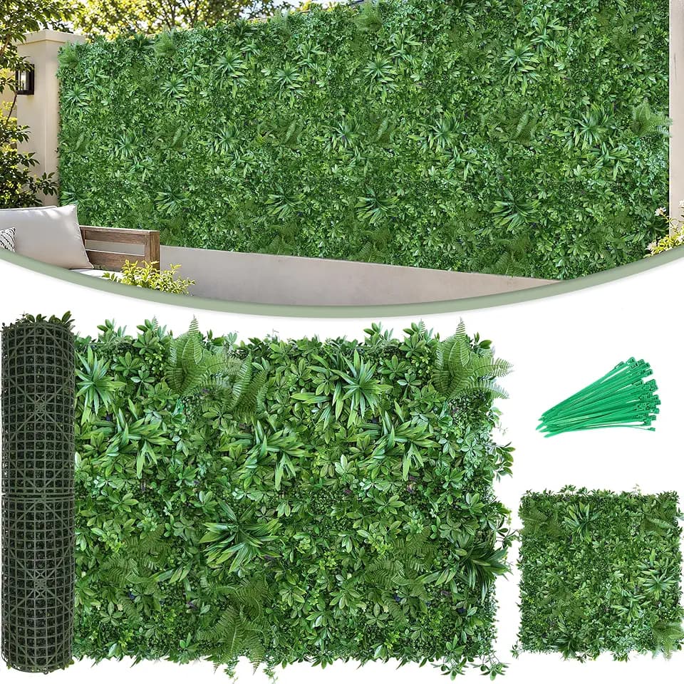 Artificial Boxwood Grass Wall Roll: 40"x120"(33.3 SQFT) UV Protected