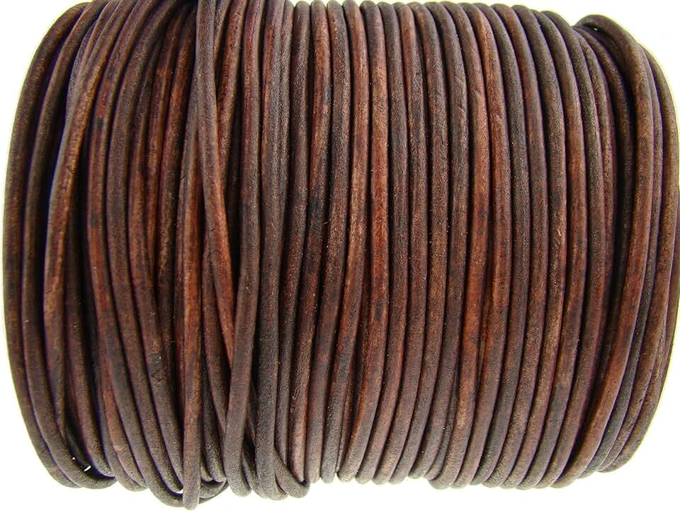 Lederschnur Rund 3 mm. Antik Braun 5 m - Länge: wählbar