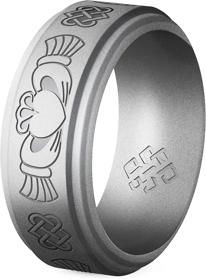 Knot Theory Celtic Engraved Silicone Ring for Him & Her - 8mm Wedding Band
