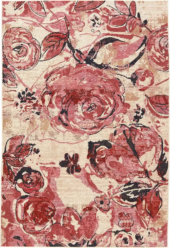 Jaipur Living Indoor Outdoor 4x6 Area Rug, Floral, Pink/Beige