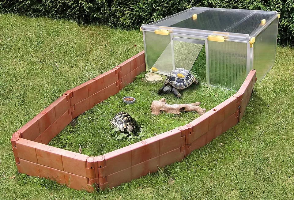 Juwel Auslaufgehege für Schildkröten (Terracotta, Zubehör für Schildkrötenhaus Paula, inkl. 14 Bausteine, einfache Montage, Freilauf für Reptilien) 20329