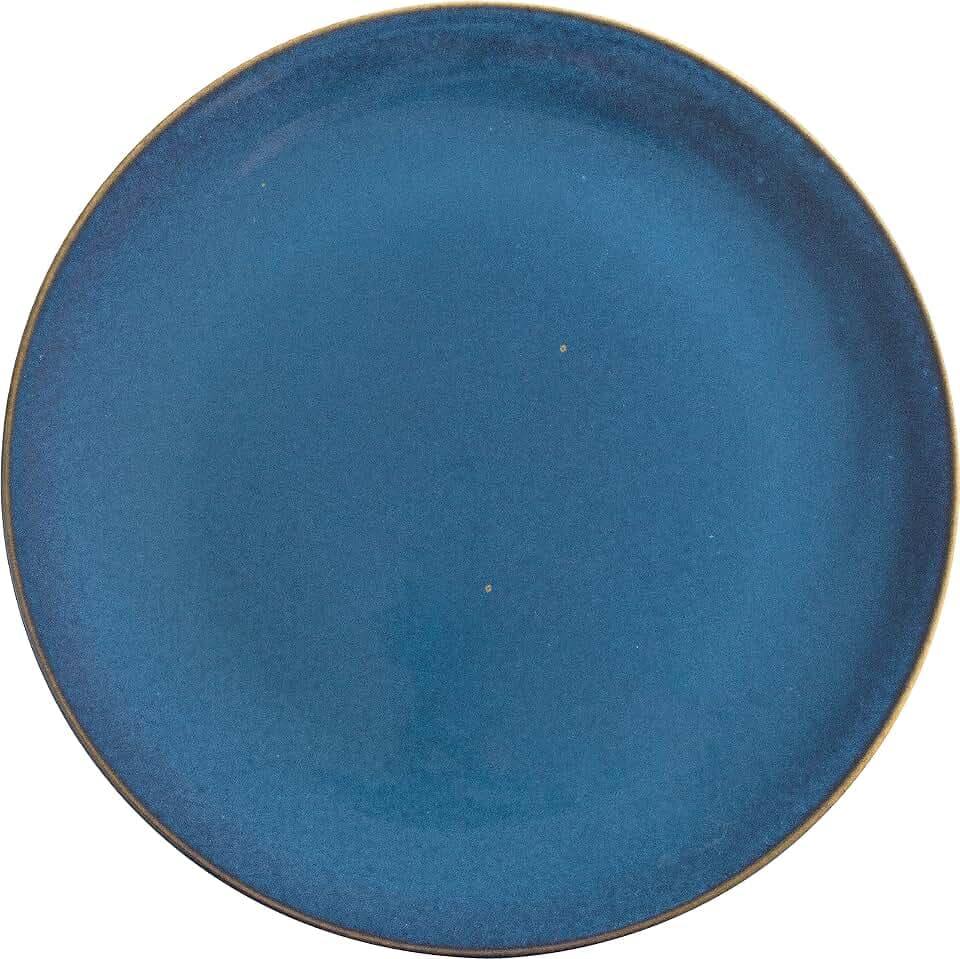 KAHLA Homestyle Pizzateller 31 cm atlantic blue orientalisches Geschirr aus Porzellan mit Steingut- und Keramiklook flacher Teller großer Speiseteller XL Platzteller Servierteller blau