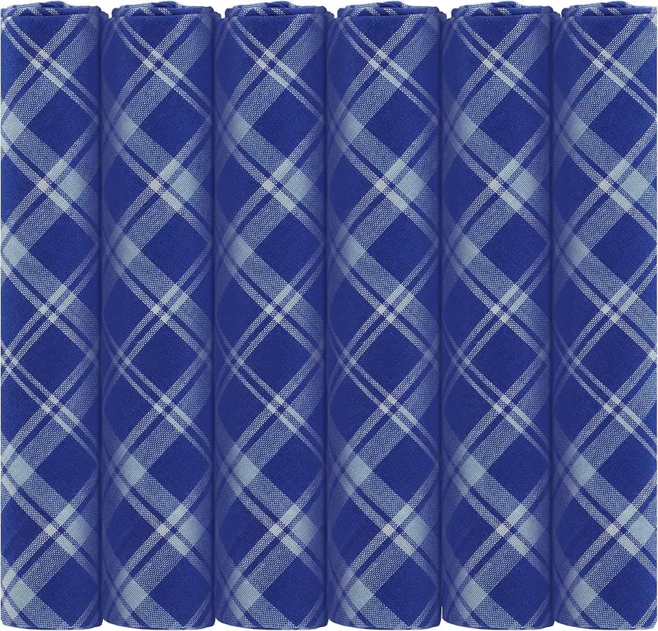 Taschentücher aus Baumwolle, kariert, Blau und Weiß, verschiedene Karo- und Schottenkaro-Designs