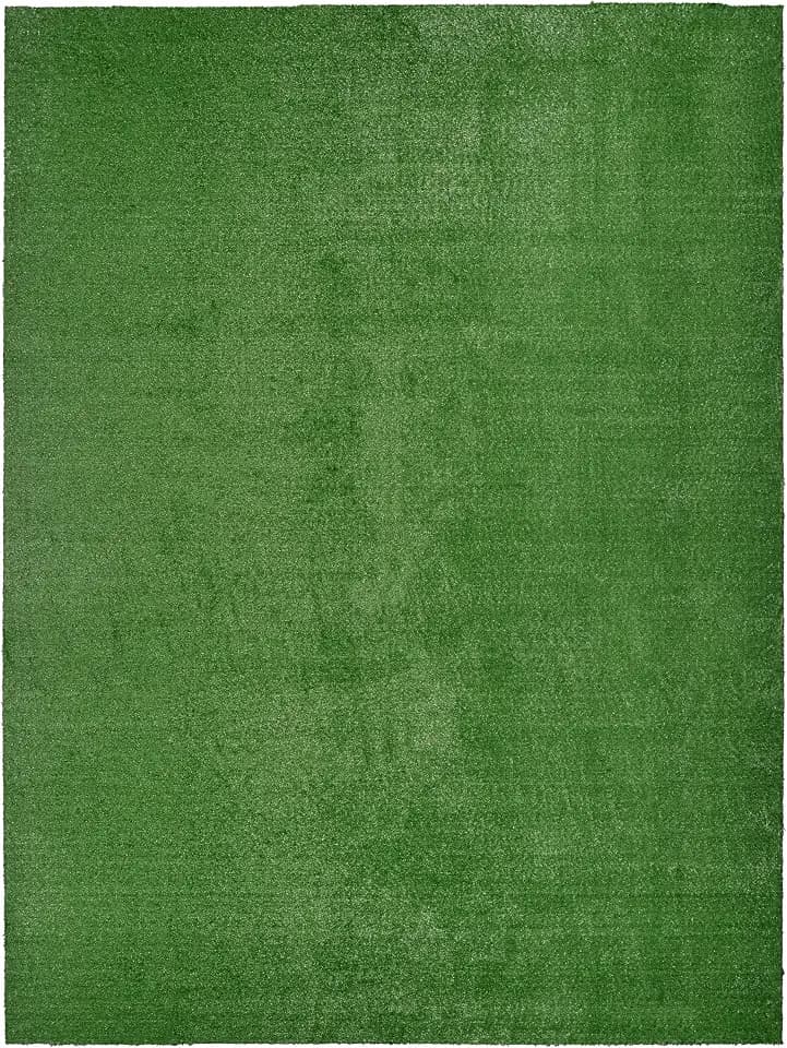 Garland Rug Artificial Grass 12 Ft. X 21 Ft. Large Indoor/Outdoor Area Rug Green -Lush Green, Durable, and Low-Maintenance for Patios, Lawns, and More