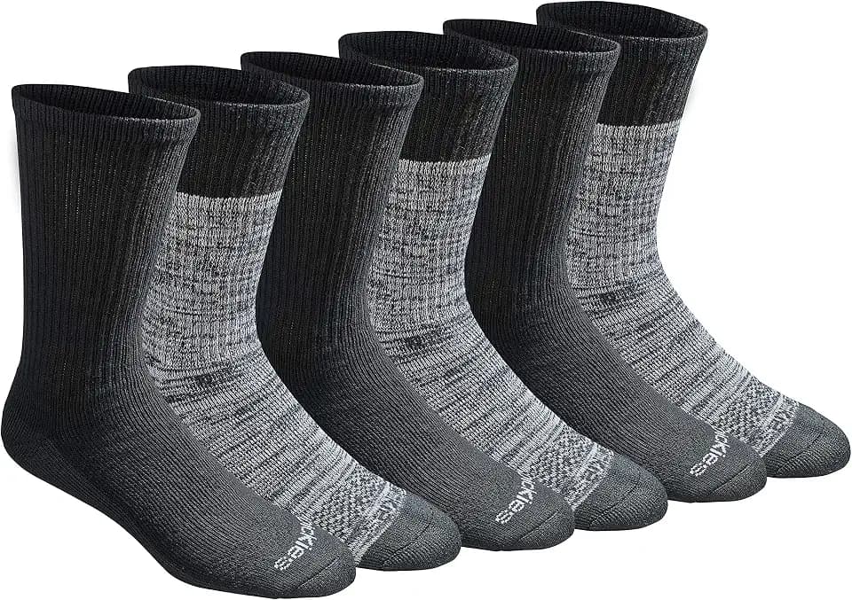 Dickies Men's Dri-Tech Essential Moisture Control Crew Socks, Available in M-XXL (6, 12 Pairs)