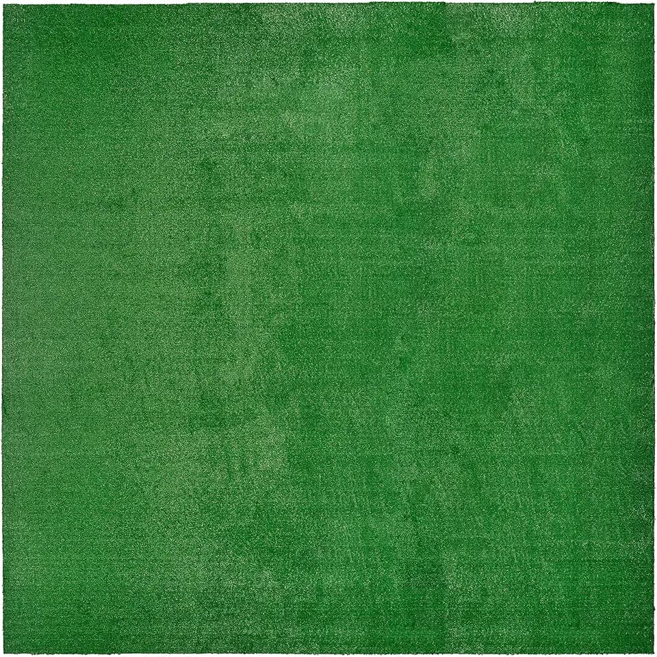 Garland Rug Artificial Grass 12 Ft. X 12 Ft. Large Indoor/Outdoor Area Rug Green -Lush Green, Durable, and Low-Maintenance for Patios, Lawns, and More