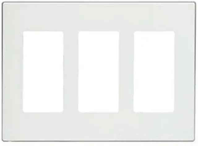 Leviton 80311-SW 3-Gang Decora Plus Wallplate Screwless Snap-On Mount, White, 10-Pack