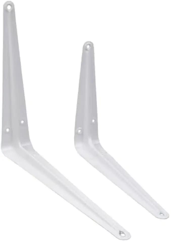 24 PCS Shelf Brackets 10*8inches,White Iron Metal Floating Shelf Bracket,Wall Mount Corner Brace for Wood Boards