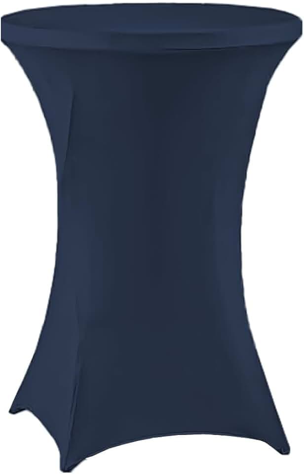 meioro Cocktail Table Covers Navy, 24x43 Inch Highboy Spandex Fitted Tablecloth for Round Tables, Stretch Square Corners High Top Cocktail Table Cover for Party Bar Wedding Birthday Banquet Outdoor