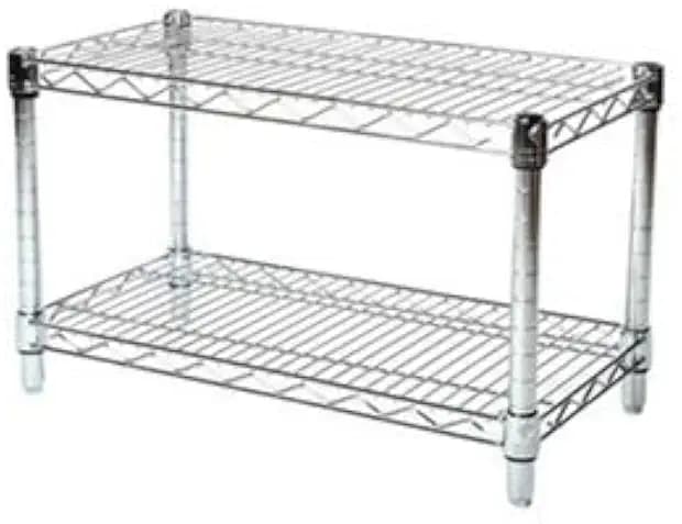 Shelving Inc. 12" d x 36" w Chrome Wire Shelving with 2 Tier Shelves
