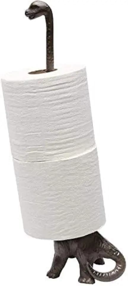 Wallcharmers Rustic Dino Paper Towel Holder & Metal Toilet Paper Stand