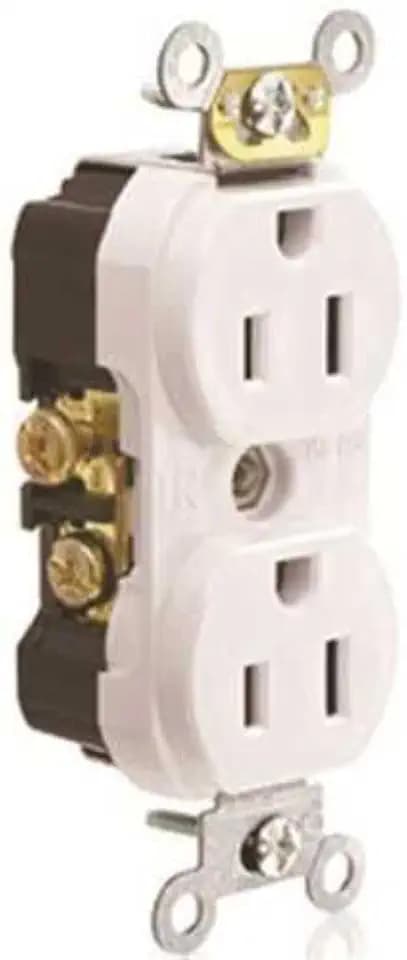 Replacement for Leviton TCR15-W 15A 125V NEMA 5-15R 2-Pole Commercial Grade Tamper