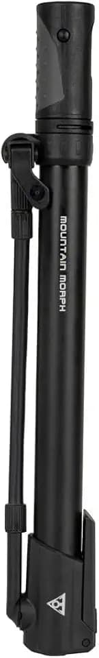 Topeak Mountain Morph Bike Pump – High-Volume Portable Floor Pump for MTB & Gravel Bikes, 160 Psi / 11 Bar Pressure Capacity, Butted Aluminum Barrel, Fold-Out Foot Pad & Flexible Hose