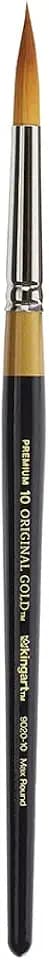 KingArt Original Gold 9020 Series, Premium Artist Brush, Golden TAKLON MAX Round-Size: 10