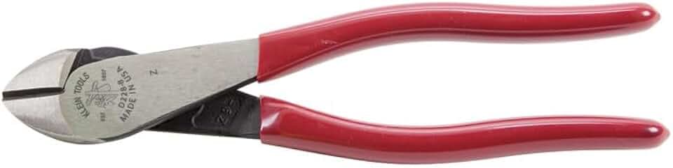 Klein Tools D228-8 Pliers, Diagonal Cutting Pliers with Short Jaw and Beveled Knives, High-Leverage Color-Coded Wire Cutters, 8-Inch 8-Inch Tool Set