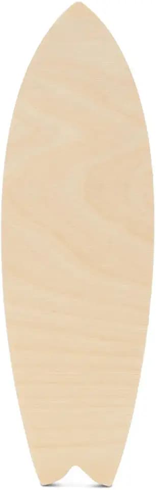 Woodpeckers Surfboard Cutout 3-3/4 x 12 inches, Wood Nautical, Wood Cutout for Crafts, Pack of 5 Wooden Crafts to Paint