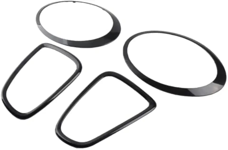 Tbest Rücklichtrahmen Zierleiste, 4 Stück, Glänzend Schwarz, Scheinwerfer Rücklicht Umrandungs Abdeckung, Mini R56 R57 R58 R59 S JCW 2007 Bis 2015