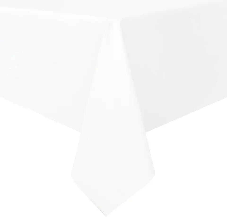 Romanstile Waterproof Vinyl Tablecloth Rectangle, 60 x 104 Inch, White