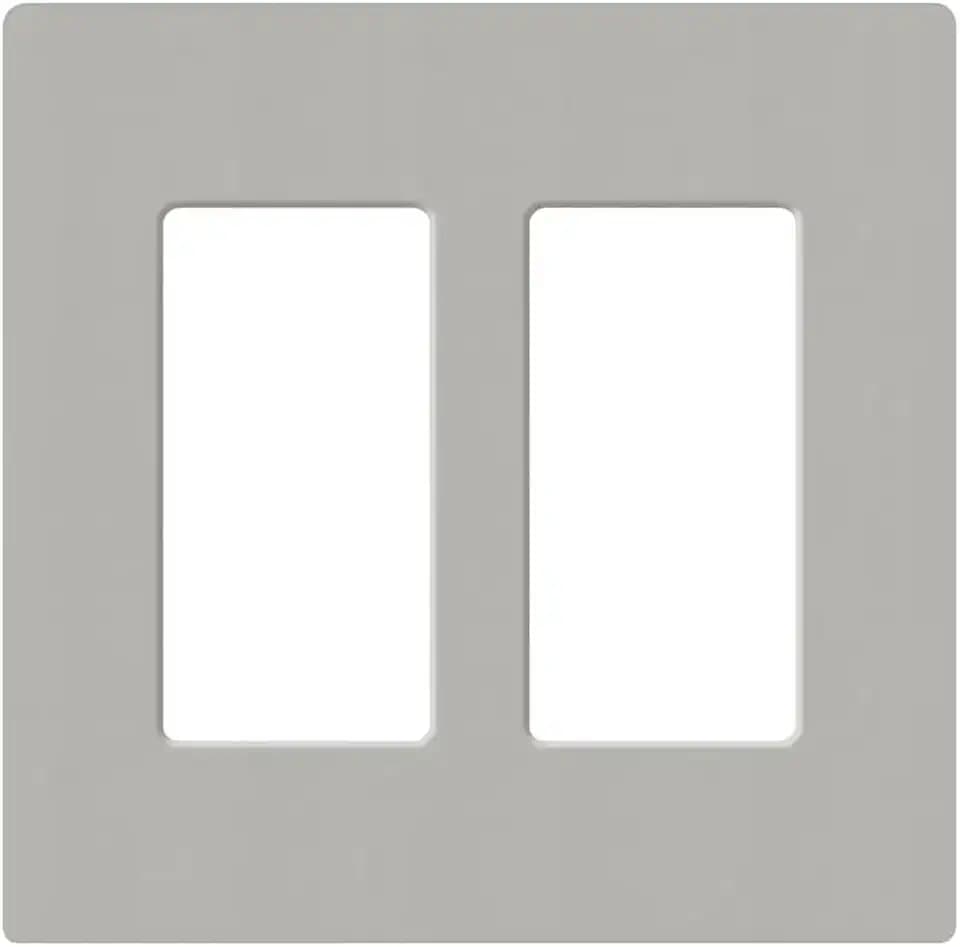 Lutron Claro 2 Gang Wall Plate for Decorator/Rocker Switches, Satin, Pebble (SC-2-PB) (1-Pack) SC-2-PB