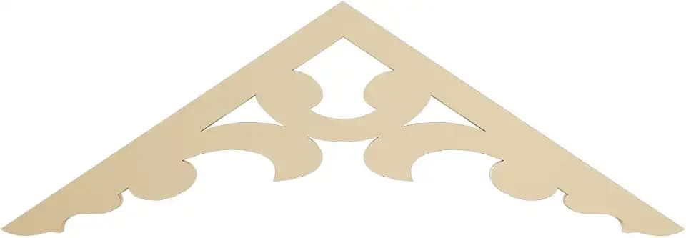 Ekena Millwork GPP048X016X100VIE Vienna Architectural Grade PVC Gable Pediments, 48"W x 16"H x 1"P (8/12) Pitch