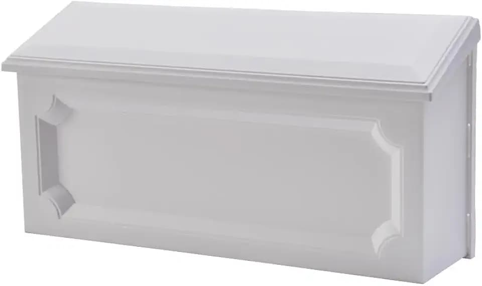 Architectural Mailboxes Windsor Plastic Wall Mount Mailbox, White, Small