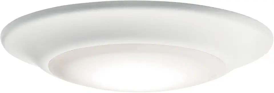 Kichler Gen 1 LED Downlight in White, 6” Ceiling Flush Mount Interior Dimmable Light, 3000K, (6” x 1.5”), 43878WHLED27