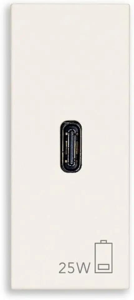 Vimar 30292.C25B 25W USB Netzteil für elektronische Geräte, USB C Ausgang, Power Delivery Technologie