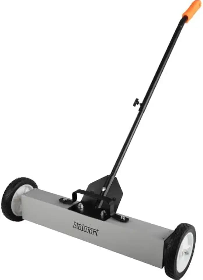 Stalwart Magnetic Sweeper with Wheels - Rolling Nail Magnet Tool, 24-Inch