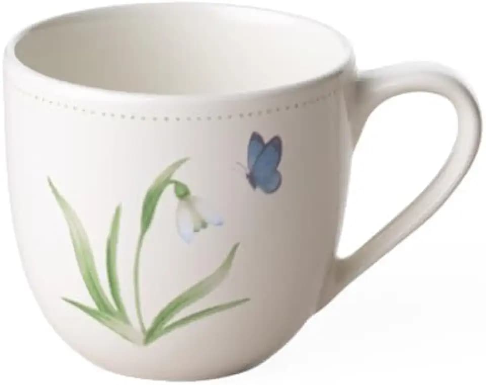 Villeroy & Boch Colorful Spring Collection Small Espresso Cup, Premium Porcelain, Made in Germany, 2.25oz Capacity, 3.25 x 2.5 x 2.25 in, Springtime, Floral Embellishment