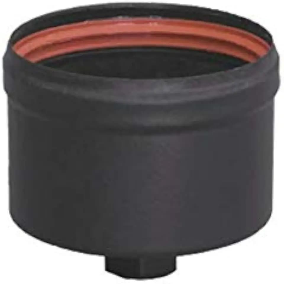S&M 485572 Entlüftungsstopfen H emailliert Farbe 850°C-Ø80mm für Rauch von Kaminöfen und Pelletöfen schwarz