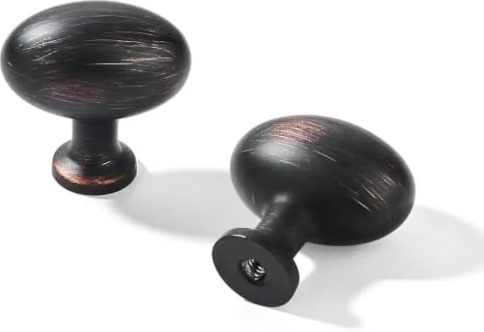 khtumeware 10 Pack Oil Rubbed Bronze Cabinet knobs Solid Heavy Duty Bifold Closet Door Knobs Hardware for Kitchen Bathroom and Dressing Table