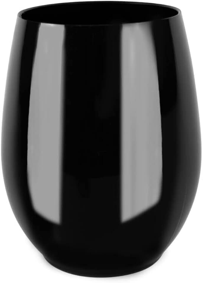 Stemless Goblets 12oz Black Case of 48 (8 packs x 6)
