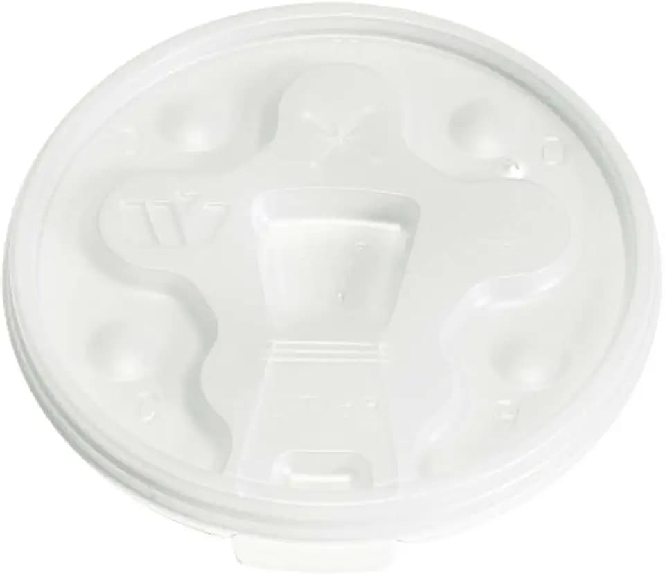 Wincup DT18B Drink-Thru Tear Back Lid for 12 oz to 24 oz Cups, Cube 1.49, White (10 Sleeves of 100 Lids)