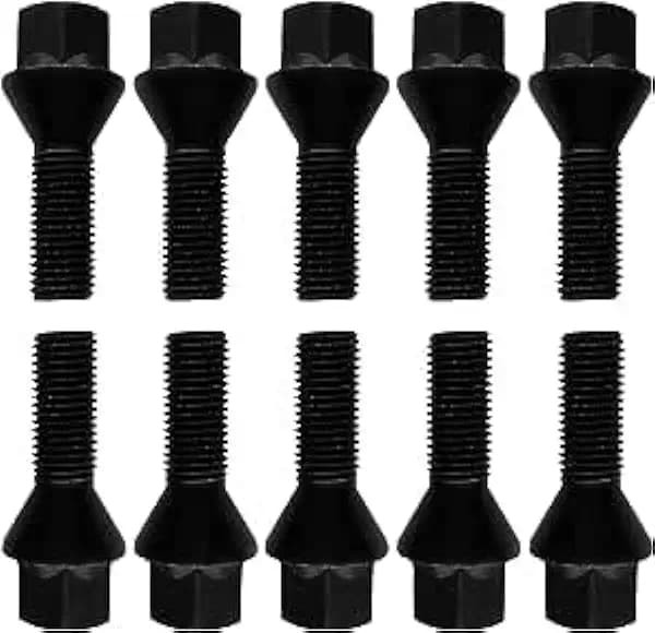 Tracer 10x Radschrauben M14x1,5 Kegelbund 40mm - Radbolzen in Schwarz