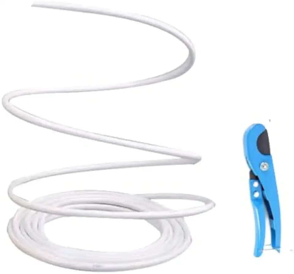16ft Long 20mm Diameter Flexible Pipe PVC Tubing - Bendable Pipe Stem for Artificial Flowers Stem, Balloon Arches, Floral Wedding Decor, DIY Crafts, Cosplay Props (White (16ft+1PCS Tubing Scissor))