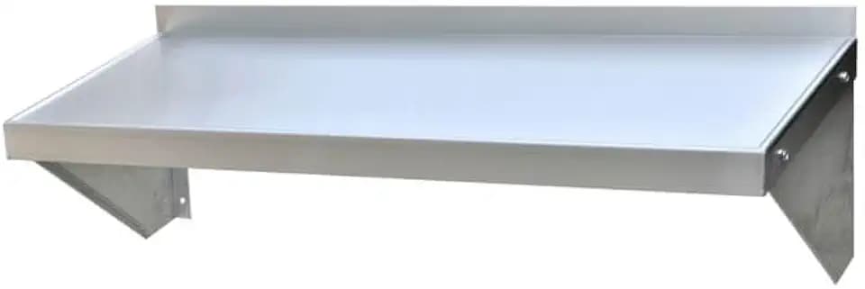 FSE Aluminum Wall Shelf, Heavy-Duty Restaurant Shelf with 1-1/2 Inch Backsplash, Easy Assembly and Installation, Commercial Kitchen Storage, 12 Inch D x 60 Inch W