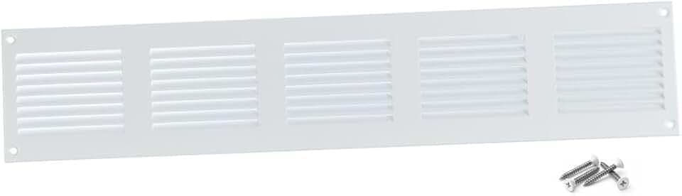 Steinberg14 White Vent Cover 18x2 (Duct Opening) with Mesh - Wall and Ceiling Ventilation Register - Metal Air Grille - HVAC Cold Air Return Vent - 19.68"W x 3.94"H Outer Dimensions