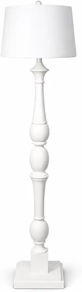 Decor Therapy Crossmill Resin Baluster Floor Lamp, Satin White