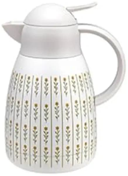 WOLFF - Stainless Steel Thermal Coffee Carafe – 40oz / 1.2L Vacuum Insulated Double Walled-Keeps Drinks Hot or Cold - Flask Dispenser, Thermal Bottle for Beverages, Tea and Water Pitcher- Wildflowers
