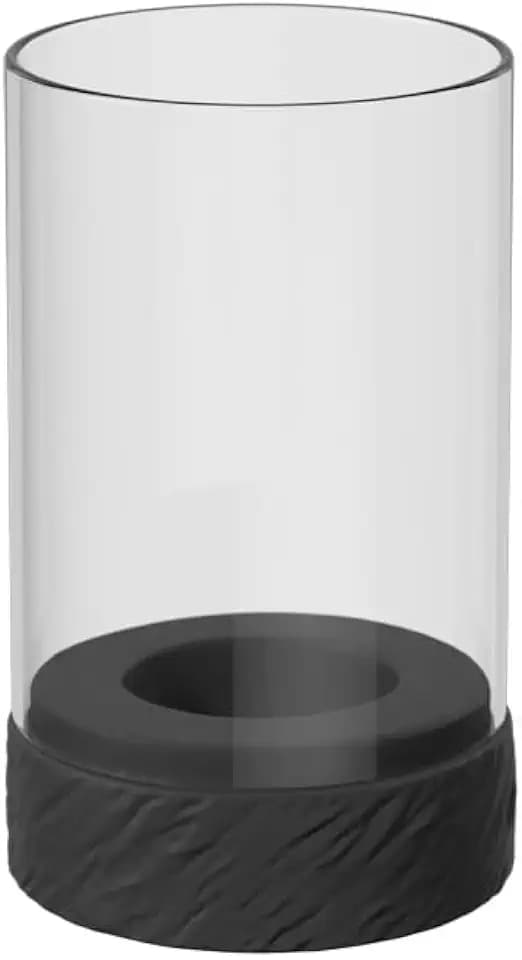 Villeroy & Boch - Manufacture Rock Home Hurricane lamp Size S, 8 x 8 x 13 cm, Black