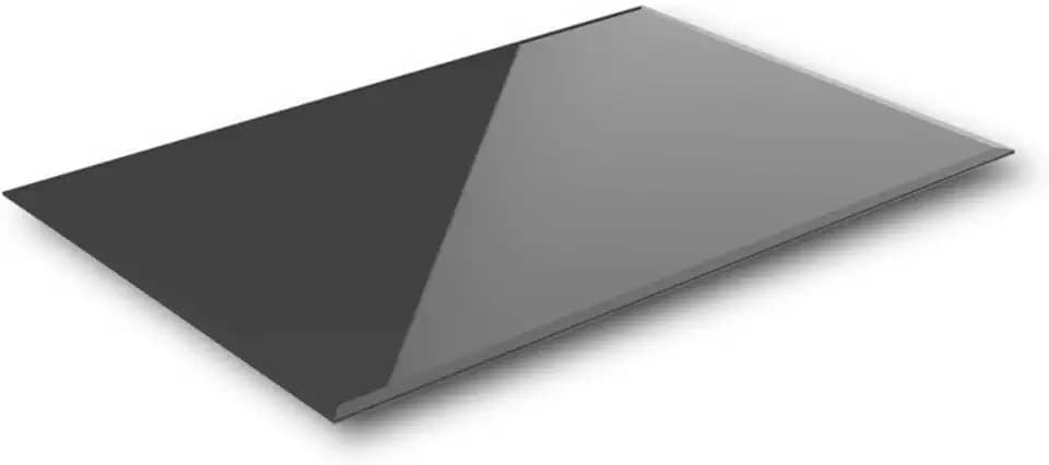 Euro Tische Glasplatte für Kaminofen und Tischplatte in 90x70cm Facettenschliff, Schutzplatte mit 6mm ESG Sicherheitsglas, Funkenschutzplatte, Glasboden für Kamin (Schwarz)
