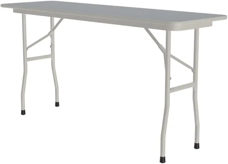 Correll 18"x96" TFL Laminate Folding Table, Gray Granite, USA Made